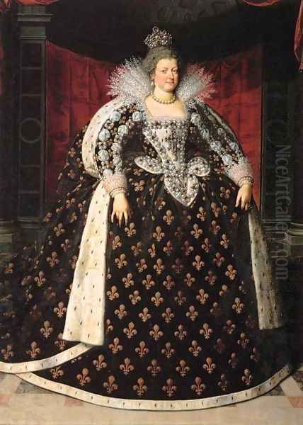 Marie de Medicis, Queen of France Oil Painting by Frans Pourbus the younger