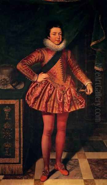 Portrait of Louis XIII of France at Age Ten Oil Painting by Frans Pourbus the younger