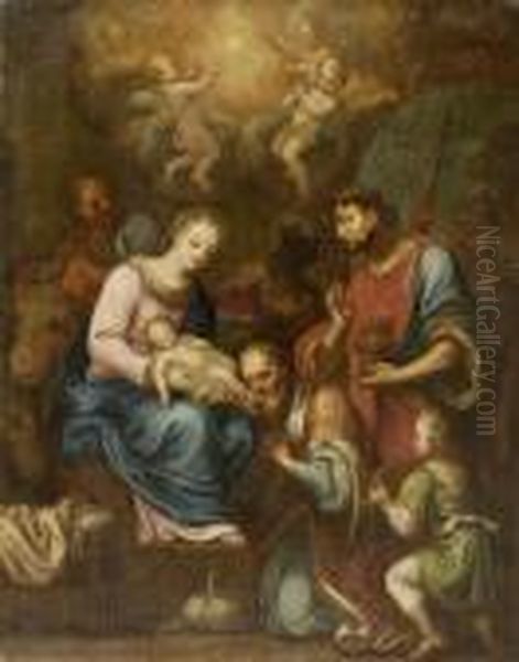 The Adoration Of The Magi Oil Painting by Johannes Lingelbach