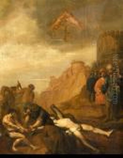 Le Martyre De Saint Andre Oil Painting by Johannes Lingelbach