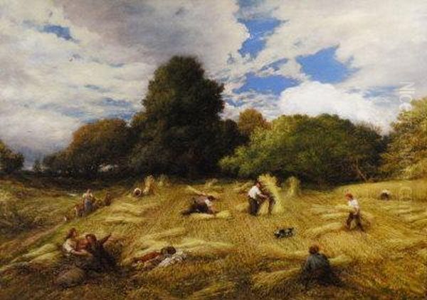 Harvest Time Oil Painting by John Linnell