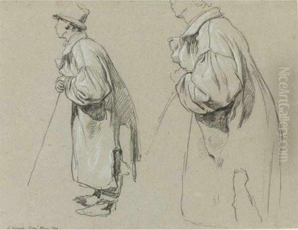 Studies Of A Shepherd Oil Painting by John Linnell