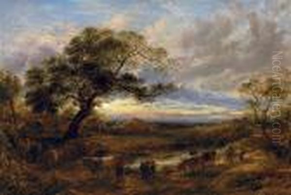 Evening Oil Painting by John Linnell