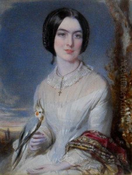 Portrait Miniature- Portrait Of Helen Rose O'connell Oil Painting by John Linnell