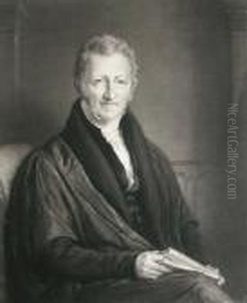 The Rev F R Malthus..... Oil Painting by John Linnell