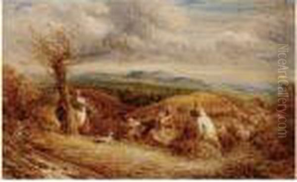 Haymakers Oil Painting by John Linnell