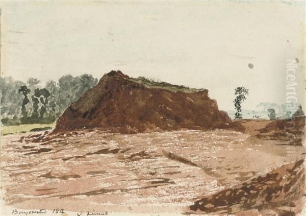 An Area Of Cleared Ground With A Mound Of Earth At Bayswater Oil Painting by John Linnell