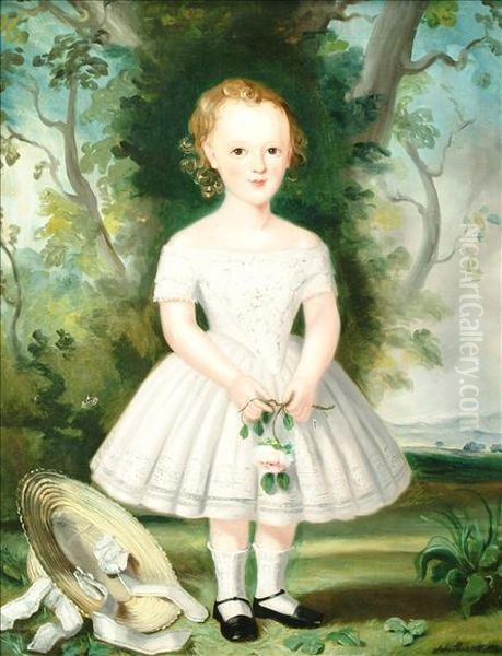 Portrait Of Achild Full Length Oil Painting by John Linnell