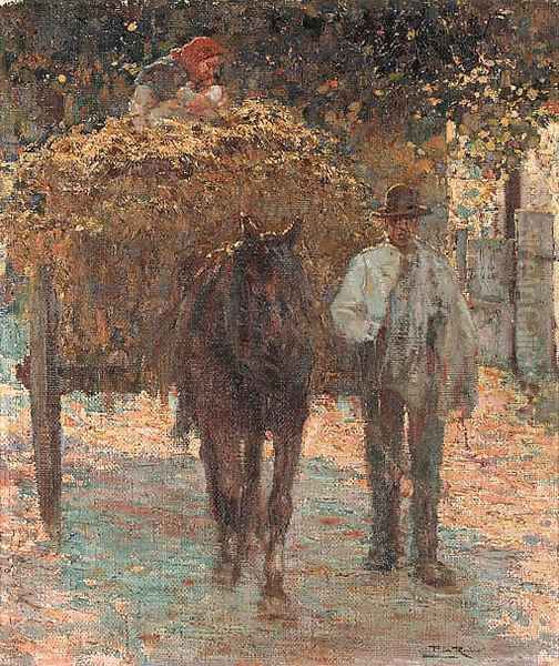 The haywagon Oil Painting by Alberto Pla y Rubio