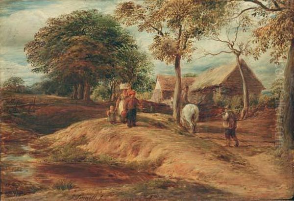 A View Near Hampstead Oil Painting by John Linnell