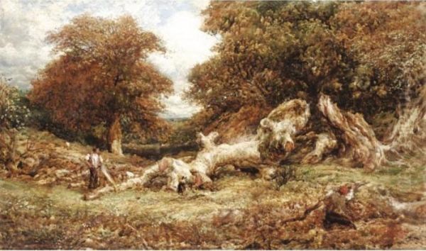 Forest Oil Painting by John Linnell