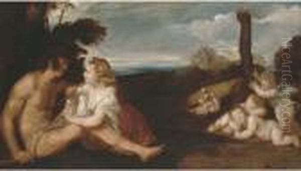 The Three Ages Of Man Oil Painting by John Linnell