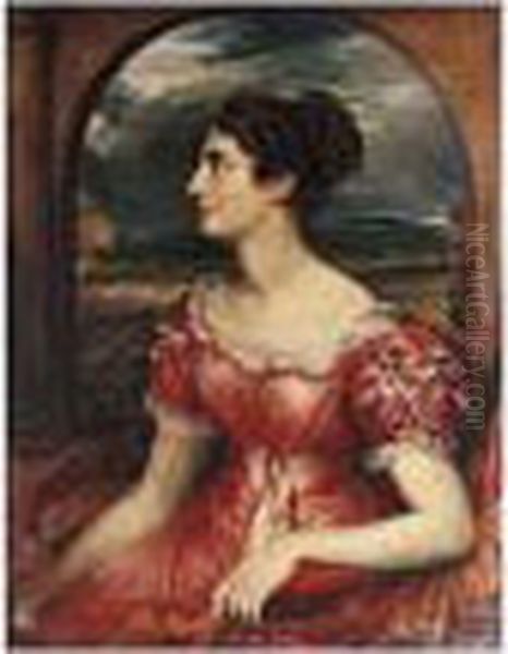 Portrait Of Miss Puxley Oil Painting by John Linnell