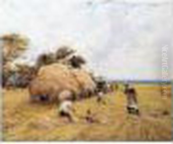 The Barley Cart Oil Painting by John Linnell