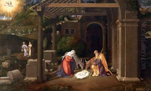 Nativity 1515-20 Oil Painting by Andrea Previtali