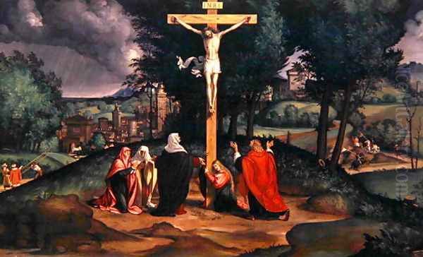 The Crucifixion, 1515-20 Oil Painting by Andrea Previtali