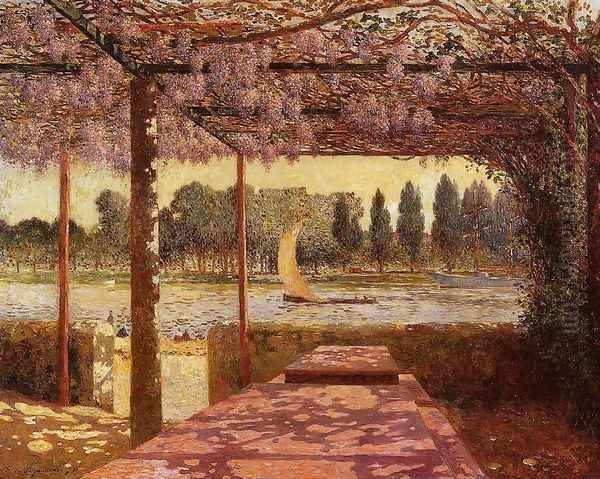 The Trellis by the River Oil Painting by Ferdinand Loyen Du Puigaudeau