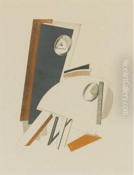 Angstliche Oil Painting by Eliezer Markowich Lissitzky