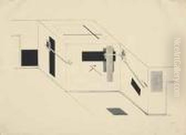 Kestnermappe Proun Oil Painting by Eliezer Markowich Lissitzky