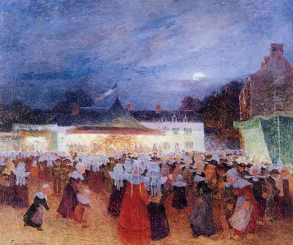 Carnival at Night Oil Painting by Ferdinand Loyen Du Puigaudeau