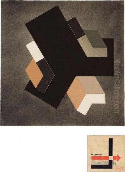 Proun 333 H Oil Painting by Eliezer Markowich Lissitzky