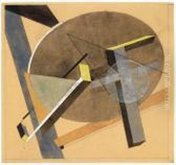 Ohne Titel - Proun Oil Painting by Eliezer Markowich Lissitzky