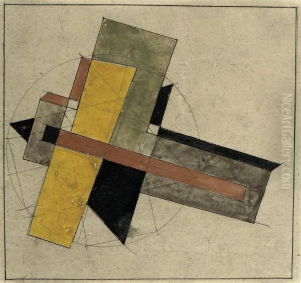 Proun Oil Painting by Eliezer Markowich Lissitzky