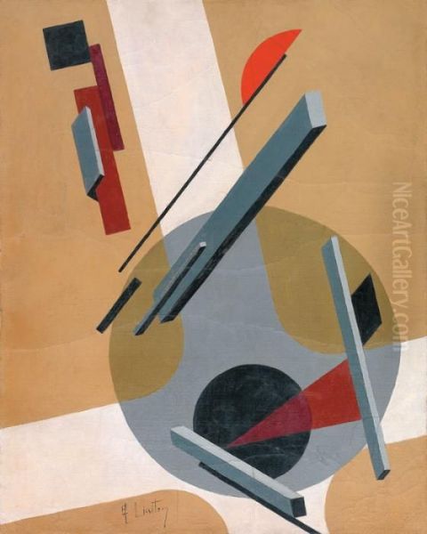 Proun Oil Painting by Eliezer Markowich Lissitzky