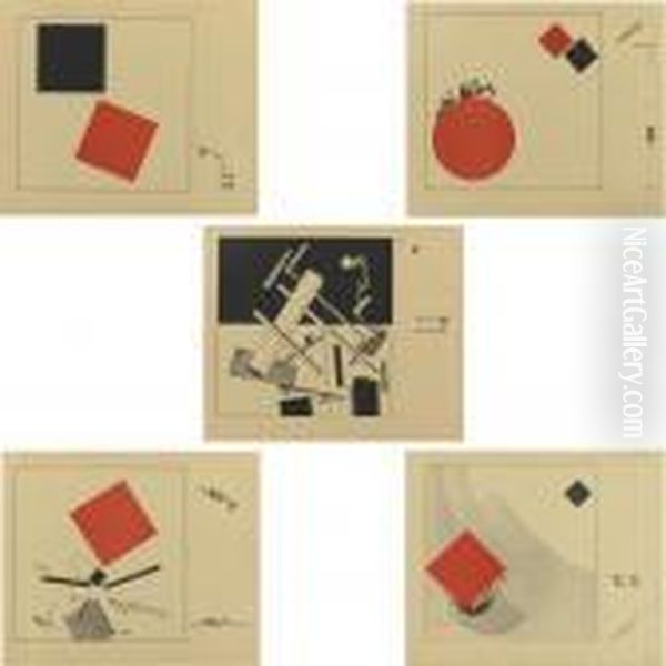 Suprematicheskii Skaz Pro Dva 
Kvadrata V Shesti Postroikakh (a Suprematist Tale Of Two Squares In Six 
Constructions) Oil Painting by Eliezer Markowich Lissitzky