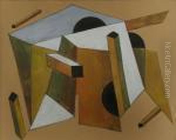 Abstrakte Komposition Oil Painting by Eliezer Markowich Lissitzky