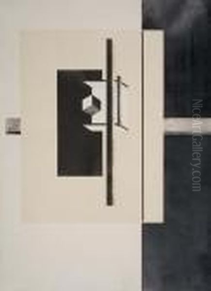 Untitled Oil Painting by Eliezer Markowich Lissitzky