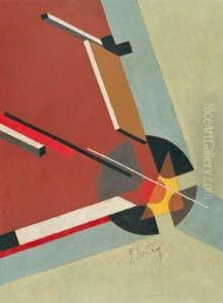 Ohne Titel (proun) Oil Painting by Eliezer Markowich Lissitzky