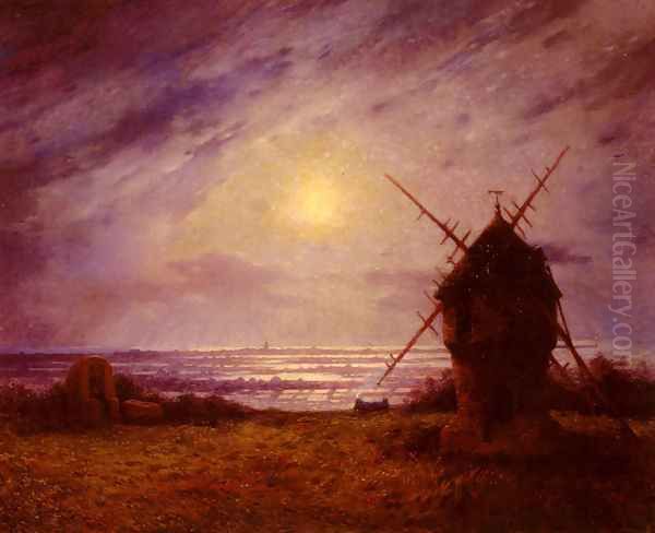 Le Moulin a Vent Oil Painting by Ferdinand Loyen Du Puigaudeau