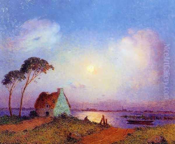 Grande Briere Landscape Oil Painting by Ferdinand Loyen Du Puigaudeau