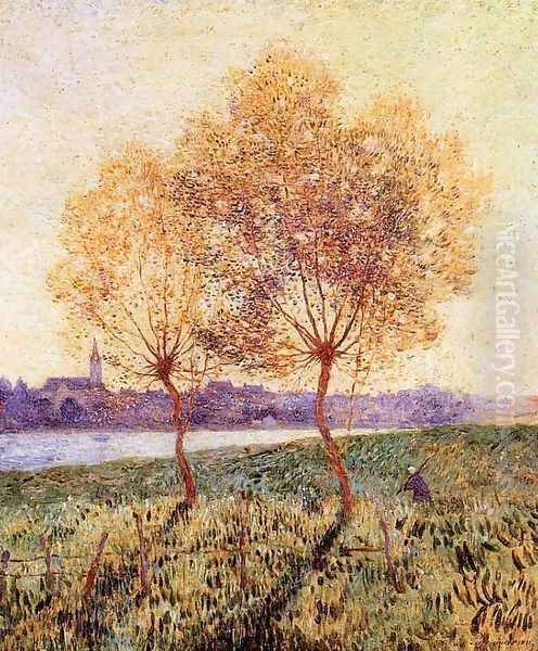 The Banks of the Loire, Basse Indre Oil Painting by Ferdinand Loyen Du Puigaudeau