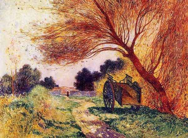 Cart by the Path Oil Painting by Ferdinand Loyen Du Puigaudeau