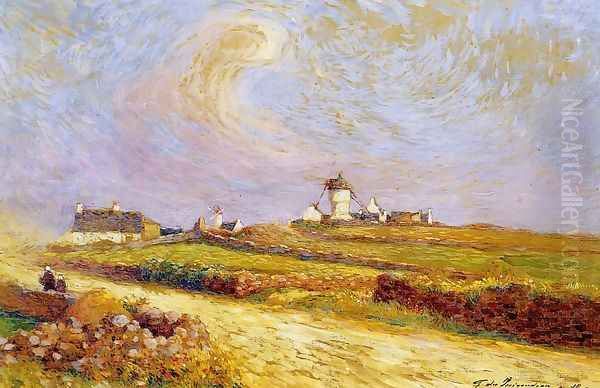 Moulin de la Mass, near Batz Oil Painting by Ferdinand Loyen Du Puigaudeau