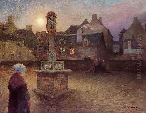 The Wayside Cross at Rochefort-en-Terre Oil Painting by Ferdinand Loyen Du Puigaudeau