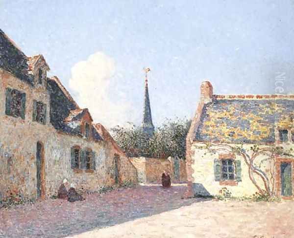 Place du village Oil Painting by Ferdinand Loyen Du Puigaudeau