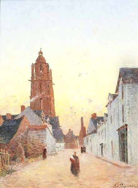 Rue du Bourg du Batz Oil Painting by Ferdinand Loyen Du Puigaudeau