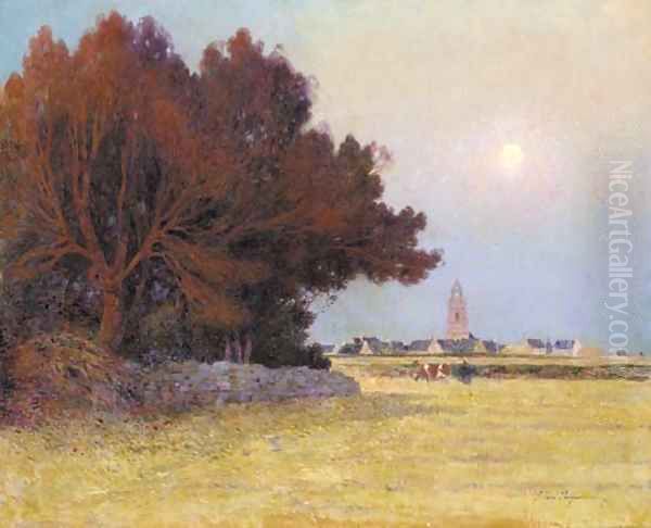 Effet de lumiere, sur le Croisic Oil Painting by Ferdinand Loyen Du Puigaudeau