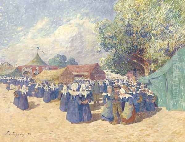 Fete foraine en Bretagne Oil Painting by Ferdinand Loyen Du Puigaudeau