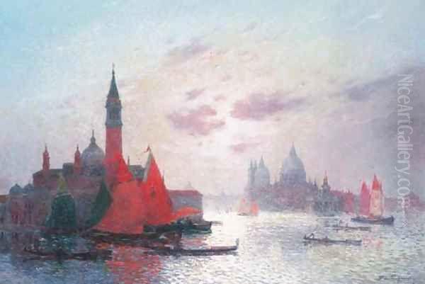 Vue du Grand Canal, Venise Oil Painting by Ferdinand Loyen Du Puigaudeau