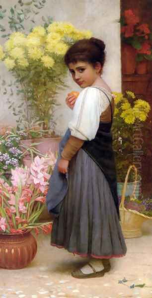 The Flower Merchant Oil Painting by Kate Perugini