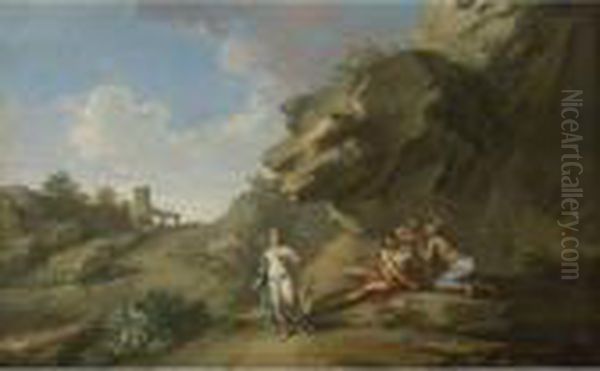 Landscape With Figures Oil Painting by Andrea Locatelli