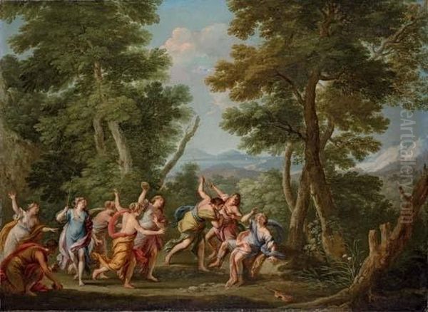 The Stoning Of Orpheus Oil Painting by Andrea Locatelli