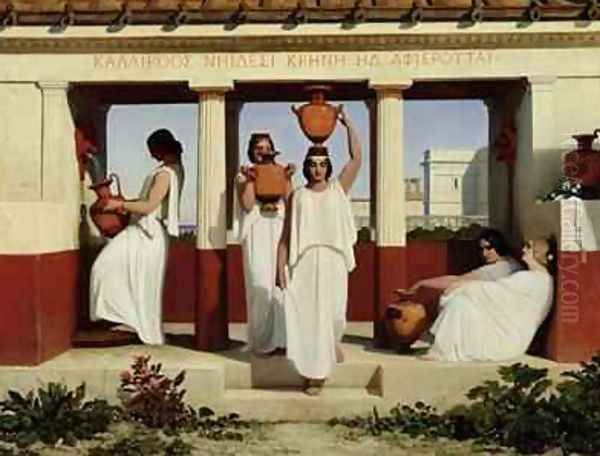 Greek Women at the Fountain, 1841 Oil Painting by Dominique Louis Papety