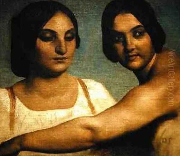 Two Italian Women Oil Painting by Dominique Louis Papety