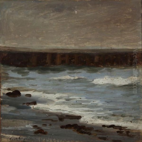 Coastal Scene Oil Painting by Carl Locher