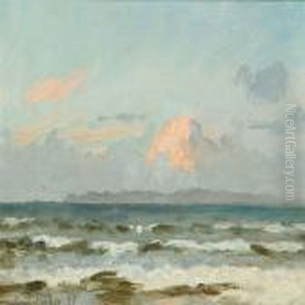 View Over The Ocean Oil Painting by Carl Locher